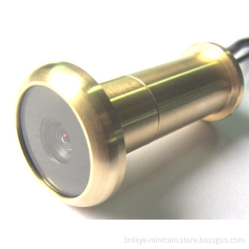 90degree Pure Brass Wireless Peephole Camera for 80mm Door, Low Light Door Eye Camera
